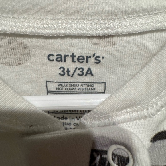 Carter's Zip One-Piece 100% Cotton Footed Pajamas Milk & Cookies Print 3T - Picture 3 of 5